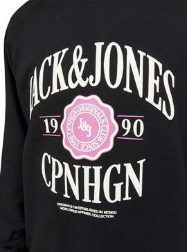 Sudadera Jack And Jones Lucca Crew Negro Hombre