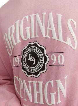 Sudadera Jack And Jones Lucca Branding Rosa Hombre