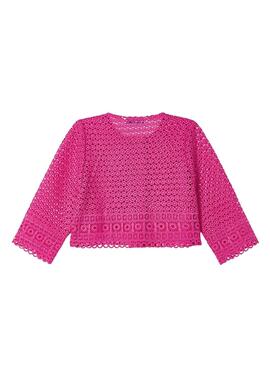 Chaqueta Mayoral Guipur Fucsia Para Niña