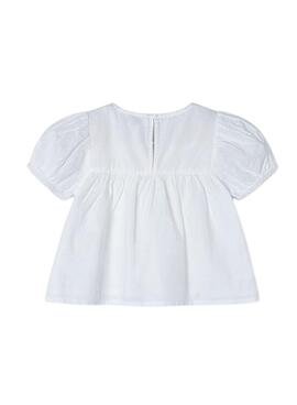 Blusa Mayoral Bordados Blanco Para Niña