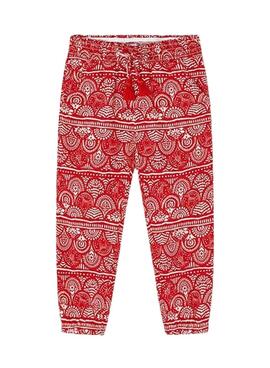 Pantalon Mayoral Estampado Rojo Para Niña