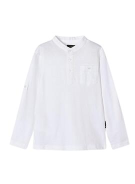 Polo Mayoral Cuello Mao Blanco Para Niño