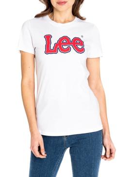 Camiseta Lee Logo Blanco Mujer