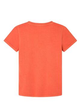 Camiseta Pepe Jeans Jacco Naranja Para Niño