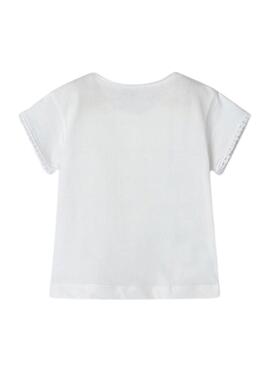 Camiseta Mayoral Flor Blanco Para Niña
