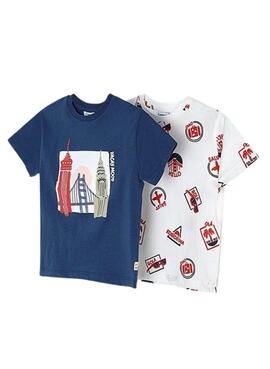 Set Camisetas Mayoral Indigo Y Estampada Para Niño