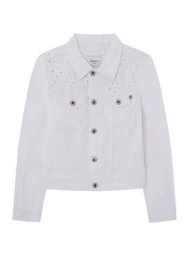 Cazadora Vaquera Pepe Jeans Isa Jacket Blanco Niña