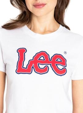 Camiseta Lee Logo Blanco Mujer