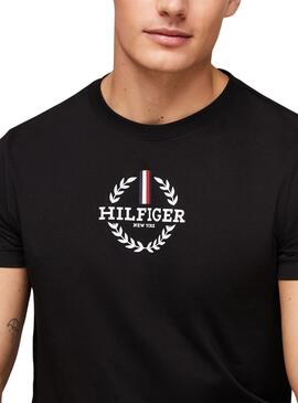 Camiseta Tommy Hilfiger Global Negro para Hombre
