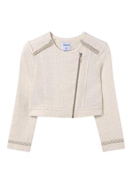 Chaqueta Mayoral Tweed Beige Para Niña