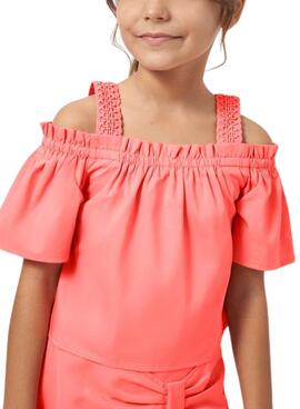 Blusa Mayoral Popelín Rosa Para Niña