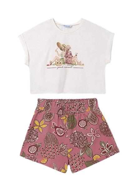 Mayoral conjunto niña short palmeras - Sapitos y Sirenas