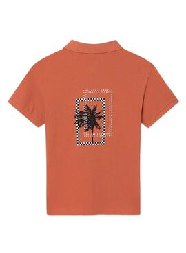 Polo Mayoral Print Tropical Naranja Para Niño