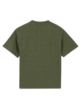 Camiseta Mayoral Estructura Rayas Verde Para Niño