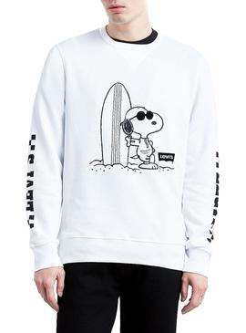 Sudadera Levis Peanuts Snoopy Blanco Hombre