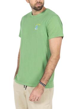 Camiseta El Pulpo Estampado Mensaje Verde Hombre