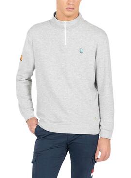 Sudadera El Pulpo Perkins Parche Gris Para Hombre