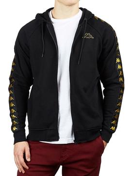 Sudadera Kappa Arit 222 Banda Hoodie Negro Dorado