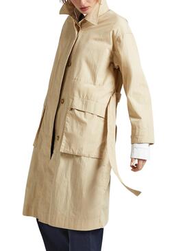 Gabardina Pepe Jeans Tai Beige para Mujer