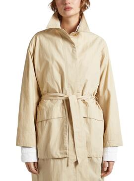 Gabardina Pepe Jeans Tai Beige para Mujer