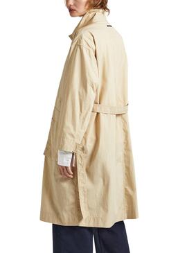 Gabardina Pepe Jeans Tai Beige para Mujer