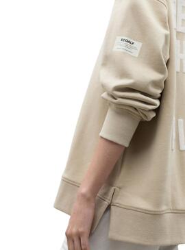 Sudadera Ecoalf Moss Beige Para Mujer