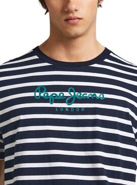 Camiseta Pepe Jeans Striped Eggo Marino Hombre