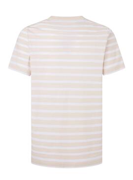 Camiseta Pepe Jeans Striped Eggo Beige para Hombre