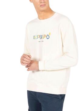 Sudadera El Pulpo Formas Blanco Roto Para Hombre