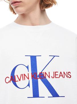 Sudadera Calvin Klein Monogram Blanco Hombre