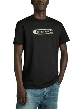 Camiseta G-Star Distressed Old School Negro Hombre