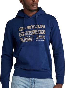 Sudadera G-Star Distressed Originals Azul Hombre