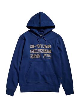 Sudadera G-Star Distressed Originals Azul Hombre