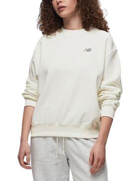 Sudadera New Balance Crew Blanco para Mujer