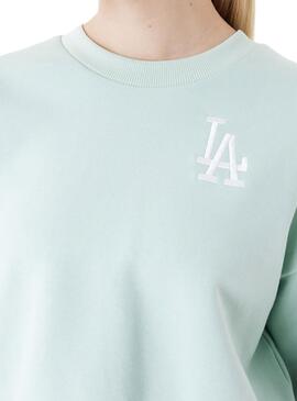 Sudadera New Era Crop Neck LA Dodgers Verde Mujer