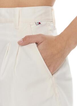 Pantalón Corto Tommy Jeans Claire Beige Para Mujer