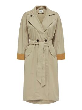 Gabardina Only Crystal Beige para Mujer