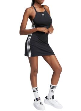 Vestido Adidas Mini 3 Bandas Negro Para Mujer