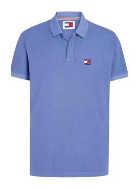 Polo Tommy Jeans Reg Badge Azul Para Hombre