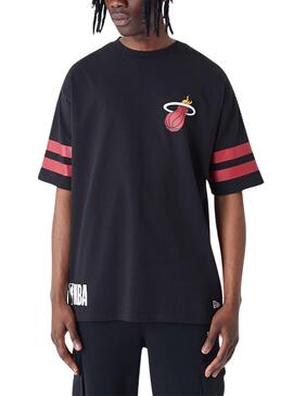 Camiseta New Era Miami Heat NBA Negro Hombre