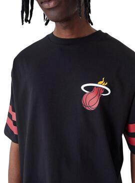Camiseta New Era Miami Heat NBA Negro Hombre