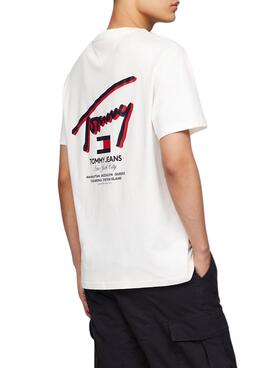 Camiseta Tommy Jeans Reg 3D Street Blanco Hombre