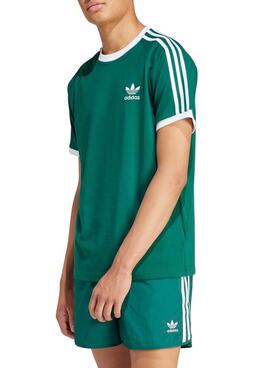 Camiseta Adidas 3-Stripes Verde Para Hombre