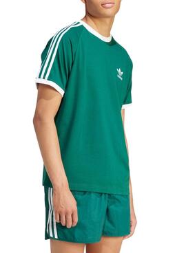 Camiseta Adidas 3-Stripes Verde Para Hombre