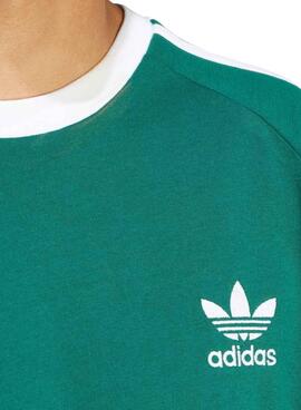 Camiseta Adidas 3-Stripes Verde Para Hombre