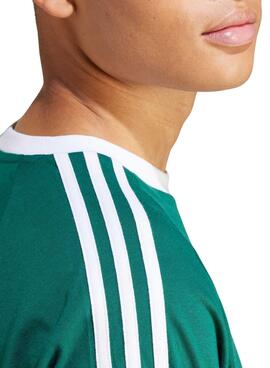 Camiseta Adidas 3-Stripes Verde Para Hombre