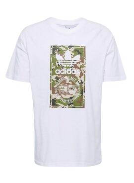 Camiseta Adidas Camo Tongue Blanco Para Hombre