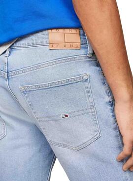 Bermuda Tommy Jeans Scanton Azul Claro Para Hombre