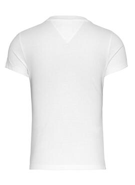 Camiseta Tommy Jeans Slim Logo Blanco Para Mujer