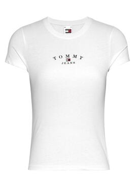 Camiseta Tommy Jeans Slim Logo Blanco Para Mujer